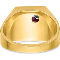 10K Two-Tone Men's Polished and Textured Blue Lodge Master Masonic Ring by IBGoodman