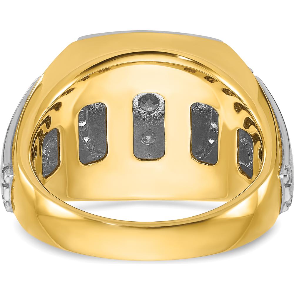 10K Two-Tone Men's Ring with 1 Carat A-Quality Diamond Square Cluster by IBGoodman