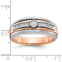 10K Two-Tone Men's Ring with Diamond Accent and Polished Finish by IBGoodman