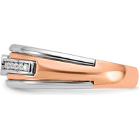 10K Two-Tone Men's Ring with Diamond Accent and Polished Finish by IBGoodman