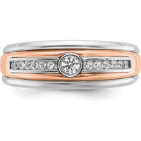 10K Two-Tone Men's Ring with Diamond Accent and Polished Finish by IBGoodman