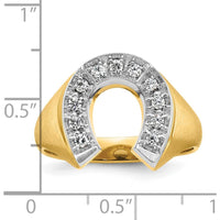 10K Two-Tone Polished Men's Ring Mounting for Custom Gemstones by IBGoodman