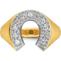 10K Two-Tone Polished Men's Ring Mounting for Custom Gemstones by IBGoodman