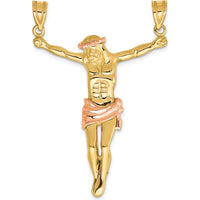 10K Two-Tone Rose Gold Corpus Pendant - 51mm Length, Polished Finish