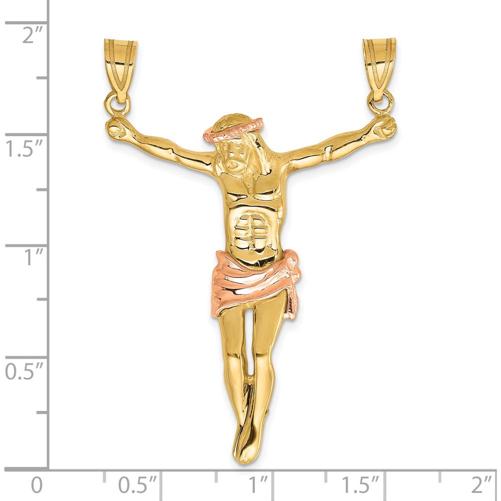 10K Two-Tone Rose Gold Corpus Pendant - 51mm Length, Polished Finish