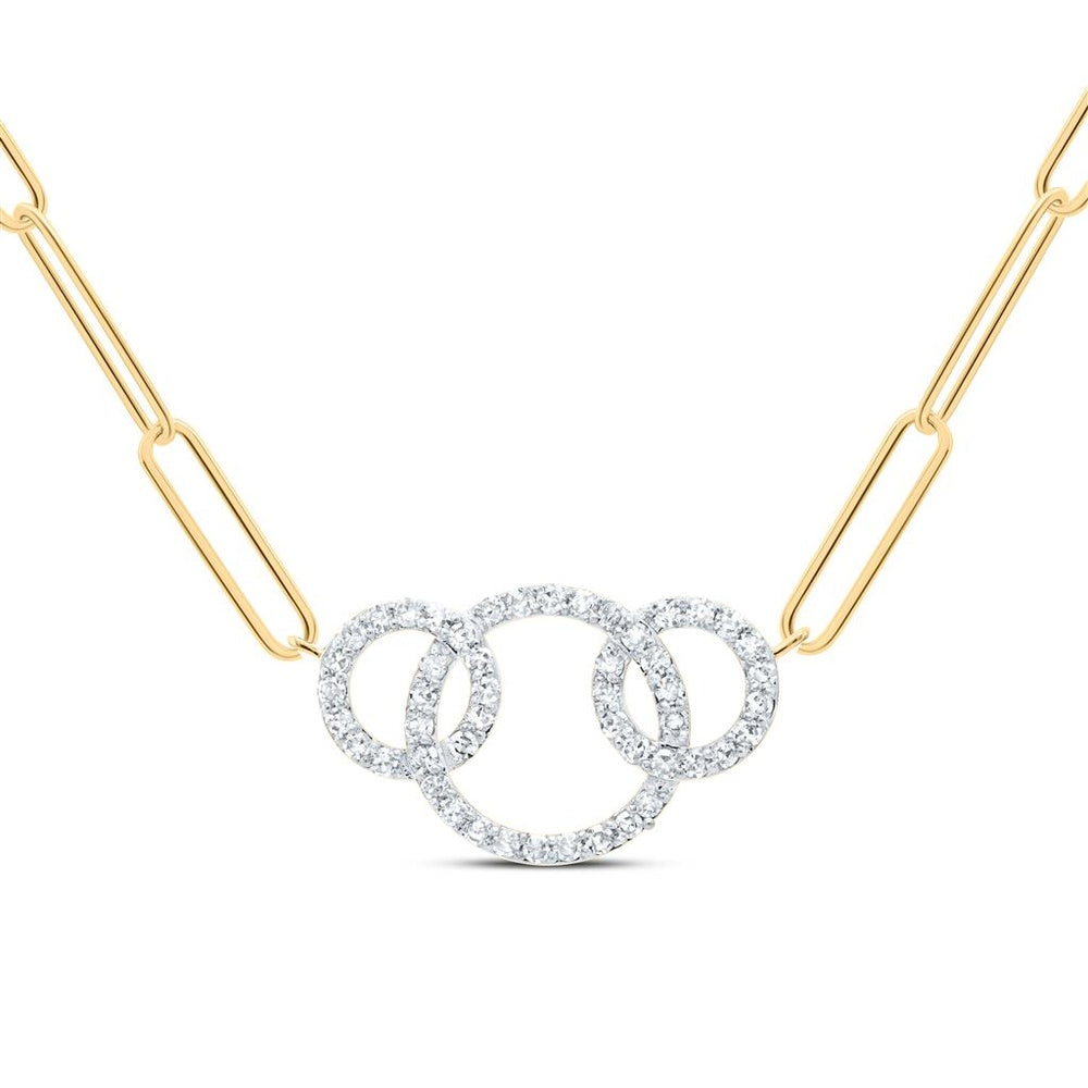 10K Two-Tone Round Diamond 18-Inch Necklace - 1/4 Carat Total Diamond Weight