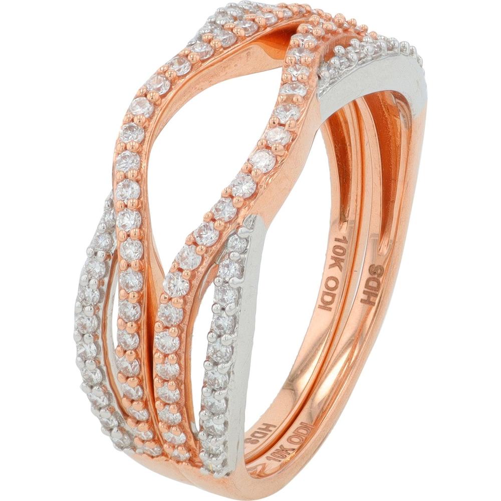 10K White and Rose Gold Diamond Ring Guard - 0.50 Carats Total Diamond Weight