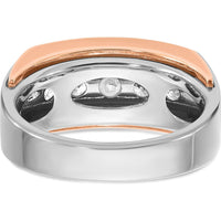 10K White and Rose Gold Men's 5-Stone Diamond Band Ring - 1.00 Carats Total Diamond Weight by IBGoodman