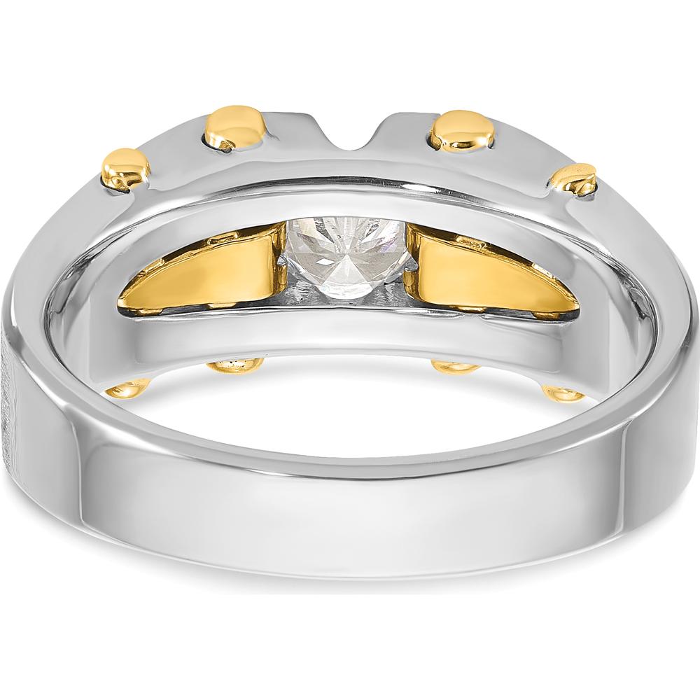 10K White and Yellow Gold Men's Band Ring with 0.5 Carats Round Diamond by IBGoodman