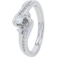 10K White Gold 0.25 Carat Diamond Bridal Set with Milgrain Detail and Prong Setting