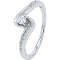 10K White Gold 0.25 Carat Diamond Bridal Set with Milgrain Detail and Prong Setting