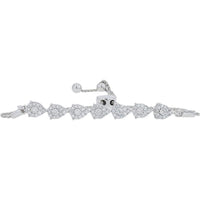 10K White Gold 0.50 Carat Lab Grown Diamond Tennis Bracelet - Elegant Pear - Shaped Setting