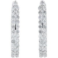 10K White Gold 0.50 Carats Diamond Hoop Earrings