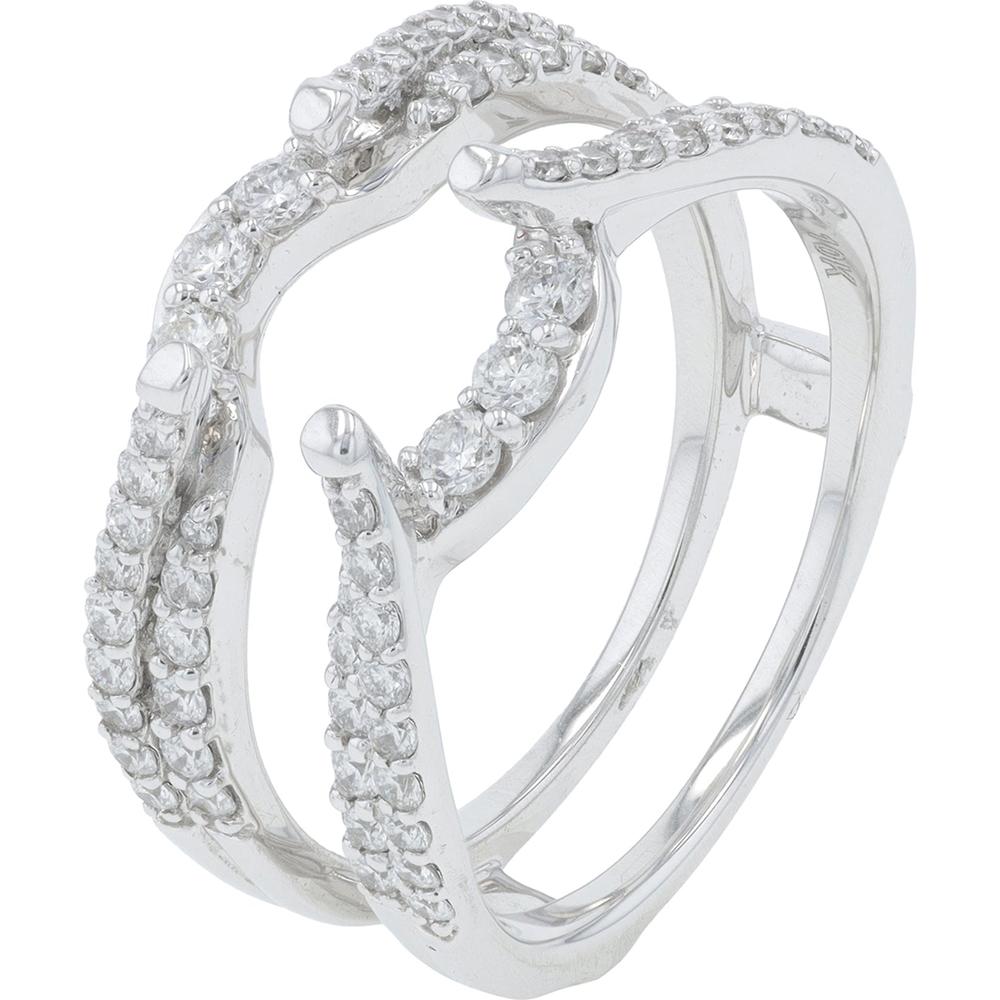 10K White Gold 0.75 Carat Diamond Ring Guard with Round Diamonds - Total 0.75 Carat
