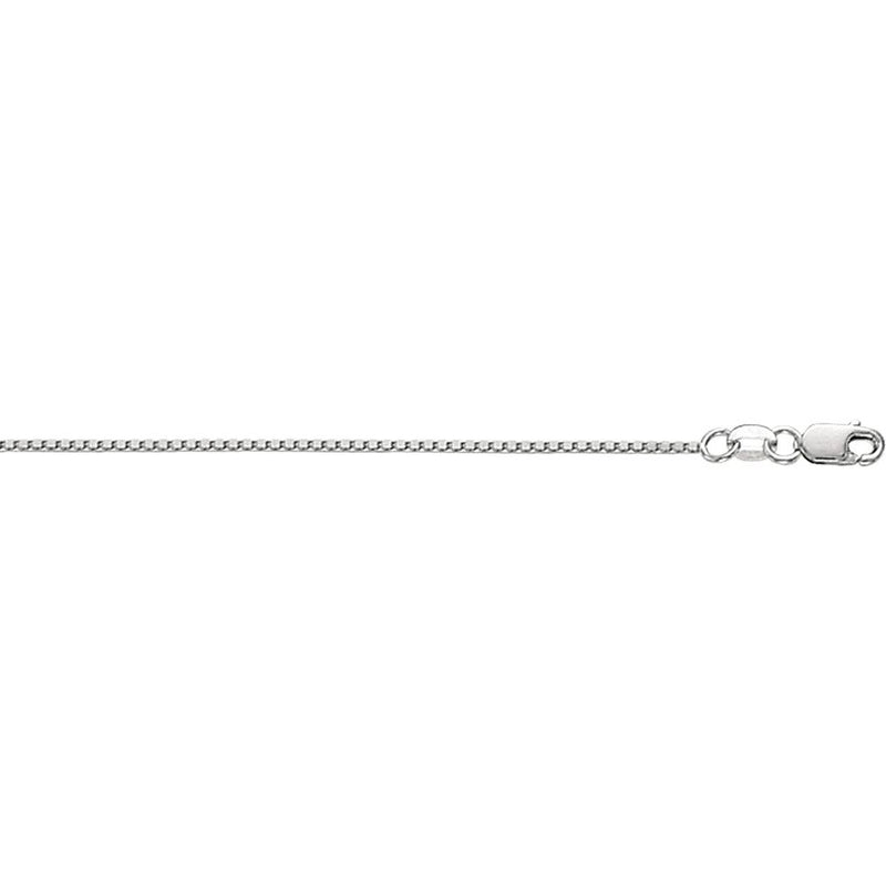 10K White Gold 0.94mm Classic Box Chain with Lobster Lock - 24" by Orozza Fine Jewelry