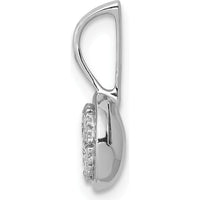 10K White Gold 1/10 Carat. Diamond Circle Cluster Pendant by Oro Pregiato