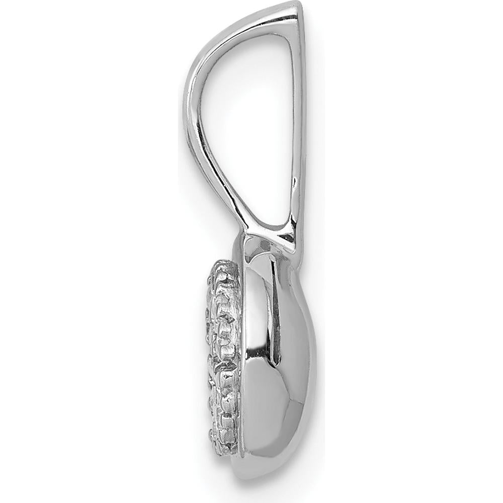 10K White Gold 1/10 Carat. Diamond Circle Cluster Pendant by Oro Pregiato