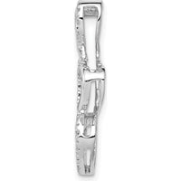 10K White Gold 1/10 Carat. Diamond Triple Heart Slide Pendant by Oro Pregiato