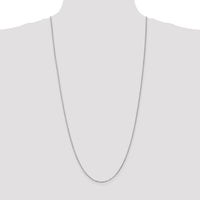 10K White Gold 1.25mm Box Chain Necklace - 30" with Lobster Clasp