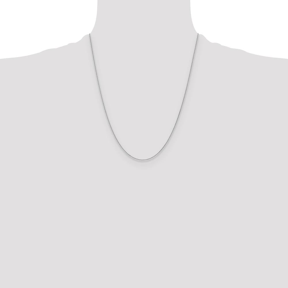 10K White Gold 1.2mm Diamond-Cut Cable Chain Necklace - 22"