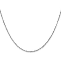 10K White Gold 1.3mm Heavy-Baby Rope Chain Necklace - 18" Length