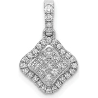 10K White Gold 1/4 Carat Diamond Cluster Pendant - Timeless Elegance by Oro Pregiato