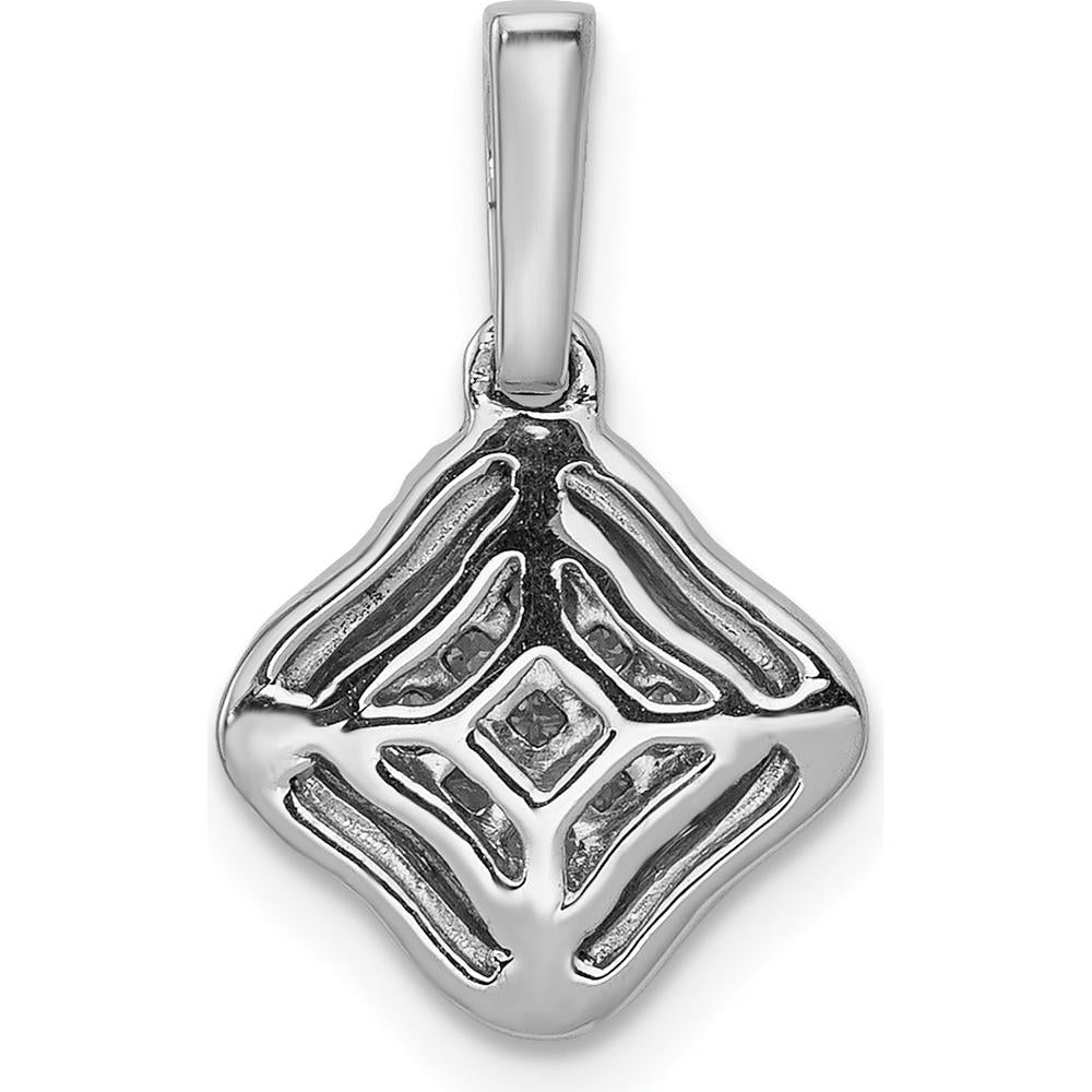 10K White Gold 1/4 Carat Diamond Cluster Pendant - Timeless Elegance by Oro Pregiato