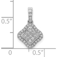 10K White Gold 1/4 Carat Diamond Cluster Pendant - Timeless Elegance by Oro Pregiato