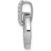 10K White Gold 1/4 Carat. Diamond Double Circle Dangle Pendant by Oro Pregiato