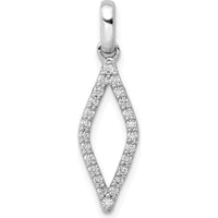 10K White Gold 1/4 Carat. Diamond Fancy Pendant with Rhodium Plating by Oro Pregiato