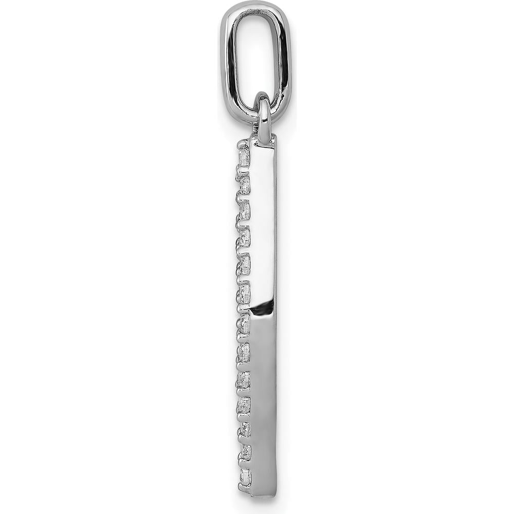 10K White Gold 1/4 Carat. Diamond Fancy Pendant with Rhodium Plating by Oro Pregiato