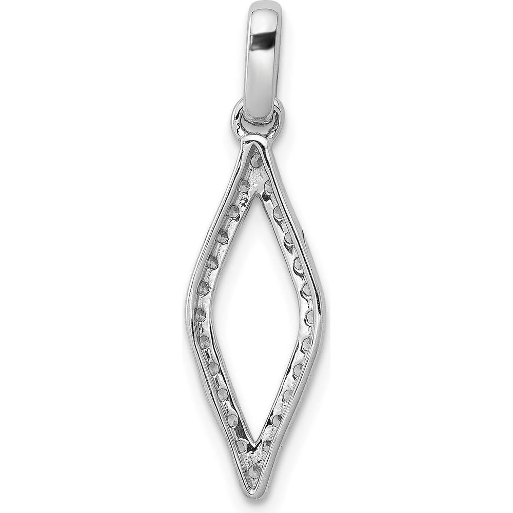 10K White Gold 1/4 Carat. Diamond Fancy Pendant with Rhodium Plating by Oro Pregiato
