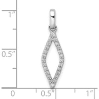 10K White Gold 1/4 Carat. Diamond Fancy Pendant with Rhodium Plating by Oro Pregiato