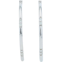 10K White Gold 1/4 Carat Diamond Hoop Earrings