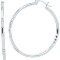 10K White Gold 1/4 Carat Diamond Hoop Earrings