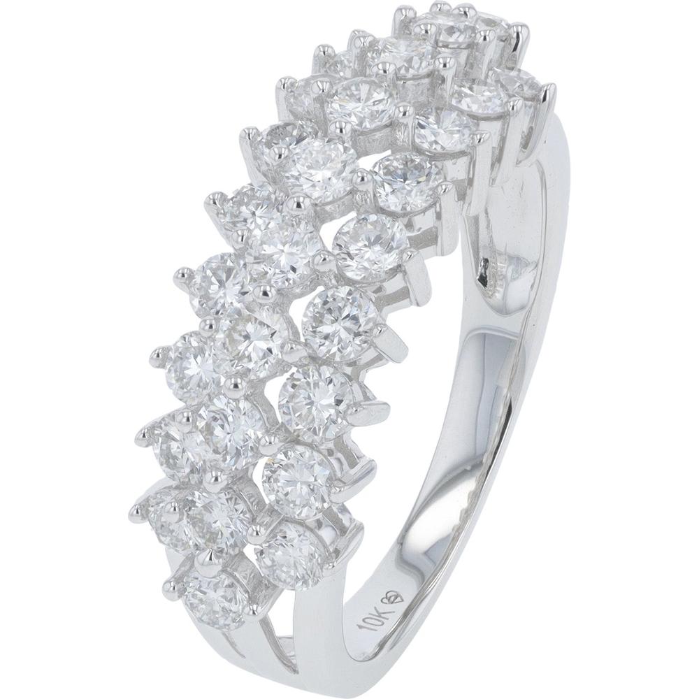 10K White Gold 1.50 Carats Lab Grown Diamond Ring with Prong Setting
