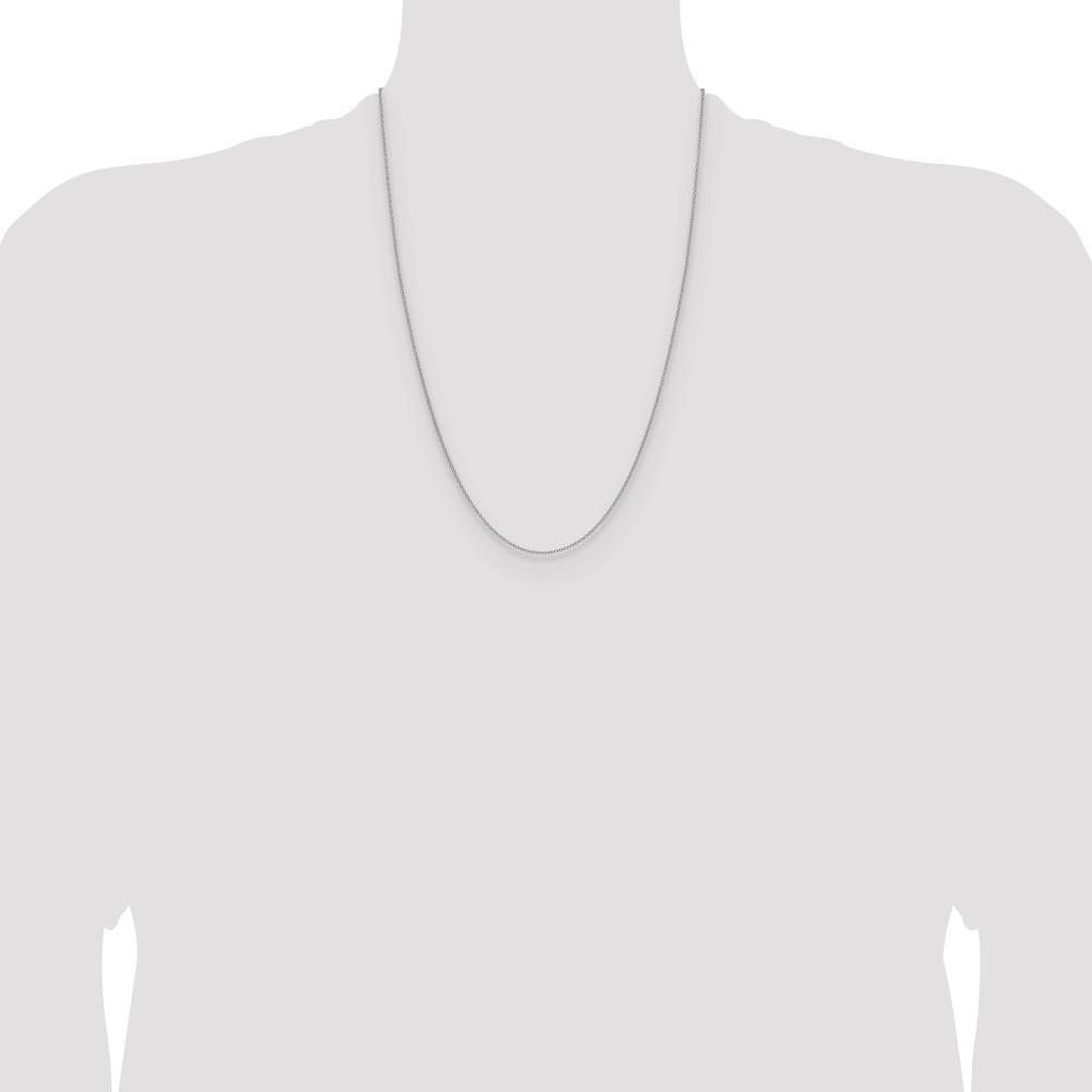 10K White Gold 1.5mm Cable Chain Necklace - 24"