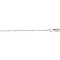 10K White Gold 1.5mm Diamond Cut Singapore Chain Necklace with Lobster Lock - 24" by Orozza Fine Jewelry