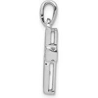 10K White Gold 1/6 Carat. Diamond Latin Cross Pendant by Oro Pregiato