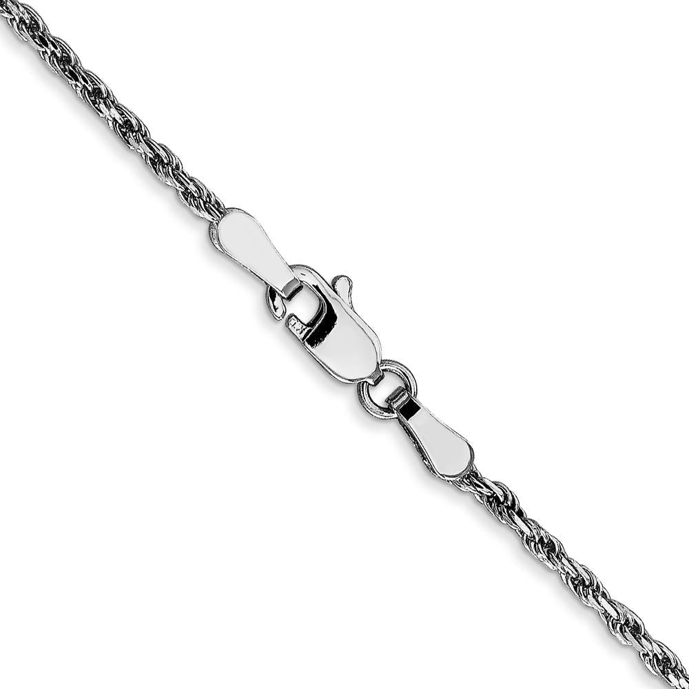 10K White Gold 1.6mm Diamond Cut Rope Chain Necklace - 20"