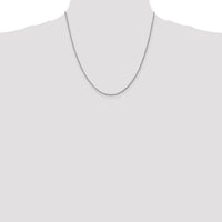 10K White Gold 1.6mm Diamond Cut Rope Chain Necklace - 20"