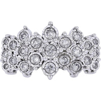 10K White Gold 1 Carat Total Weight Diamond Miracle Set Cluster Ring