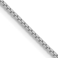 10K White Gold 16" Box Chain with Polished Finish and Lobster Clasp
