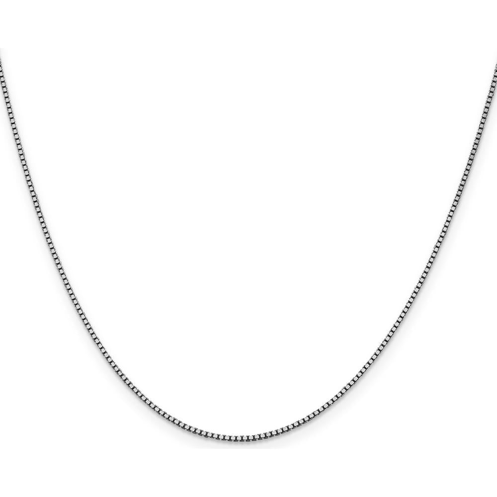 10K White Gold 16" Box Chain with Polished Finish and Lobster Clasp