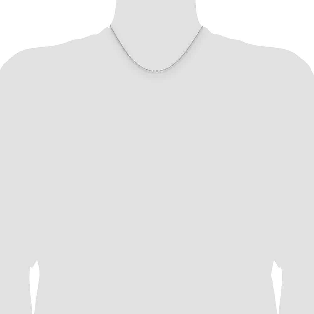 10K White Gold 16" Cable Chain Necklace with Rhodium Plating