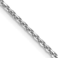 10K White Gold 16" Diamond-Cut Cable Chain Necklace with Lobster Clasp