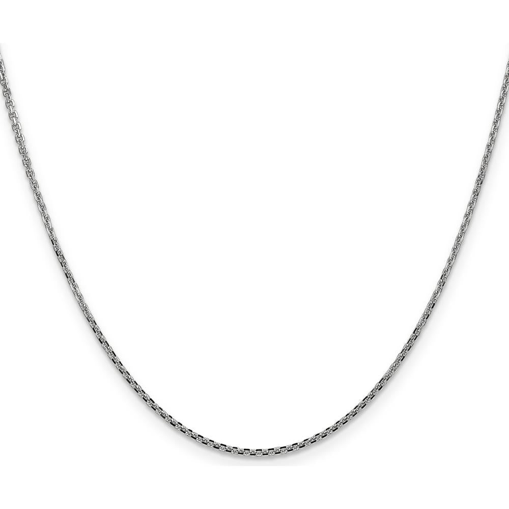 10K White Gold 16" Diamond-Cut Cable Chain Necklace with Lobster Clasp