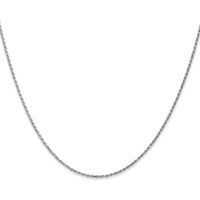 10K White Gold 16" Diamond-Cut Rope Chain - Polished Finish