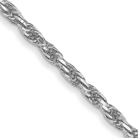 10K White Gold 16" Diamond-Cut Rope Chain with Lobster Clasp