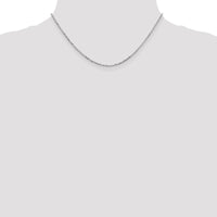 10K White Gold 16" Diamond-Cut Round Open Link Cable Chain Necklace with Lobster Clasp